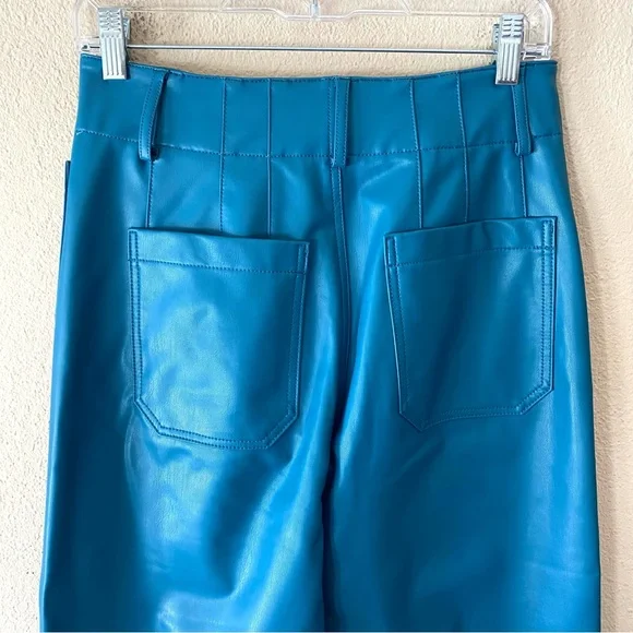 Anthropologie Maeve Colette Faux Leather Crop Wide-Leg Pants - Picture 5 of 10